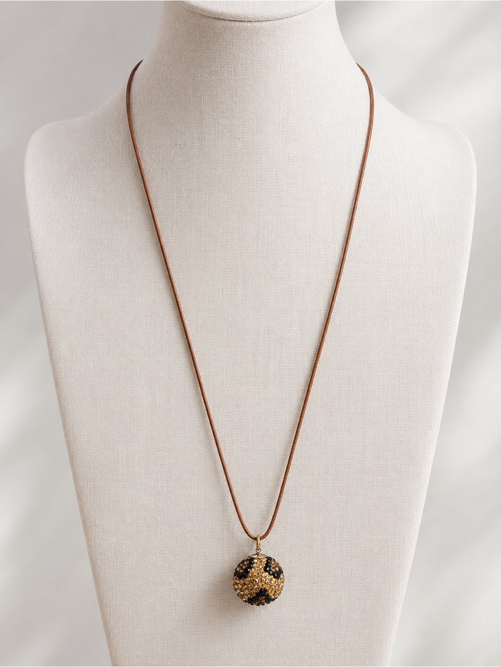 Audrey Limoges Collection Gold, Black and Brown Animal Print Pendant Necklace